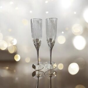 Lenox Silver Champagne Flutes